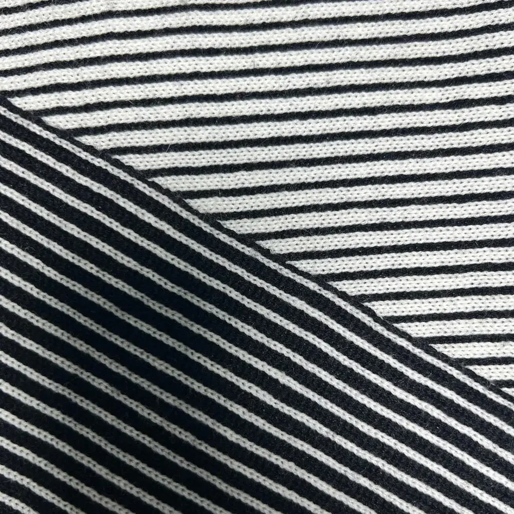 Vintage 80s Kaelin Ski Stripe Scarf Wool Blend Muffler Black White Checkerboard